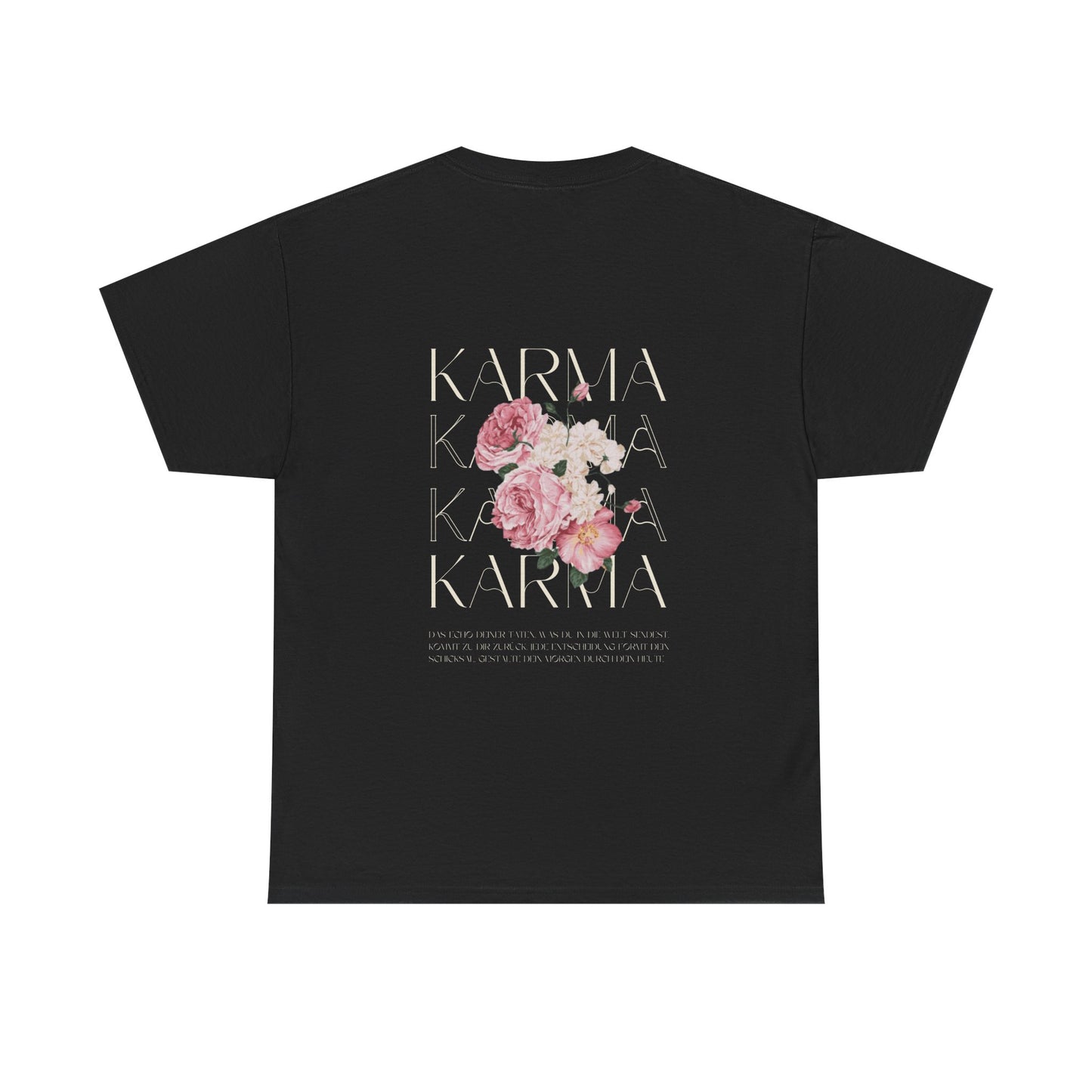 T-Shirt mit Karma und Blumen Design WTHINGS - T-Shirt mit Karma und Blumen Design
