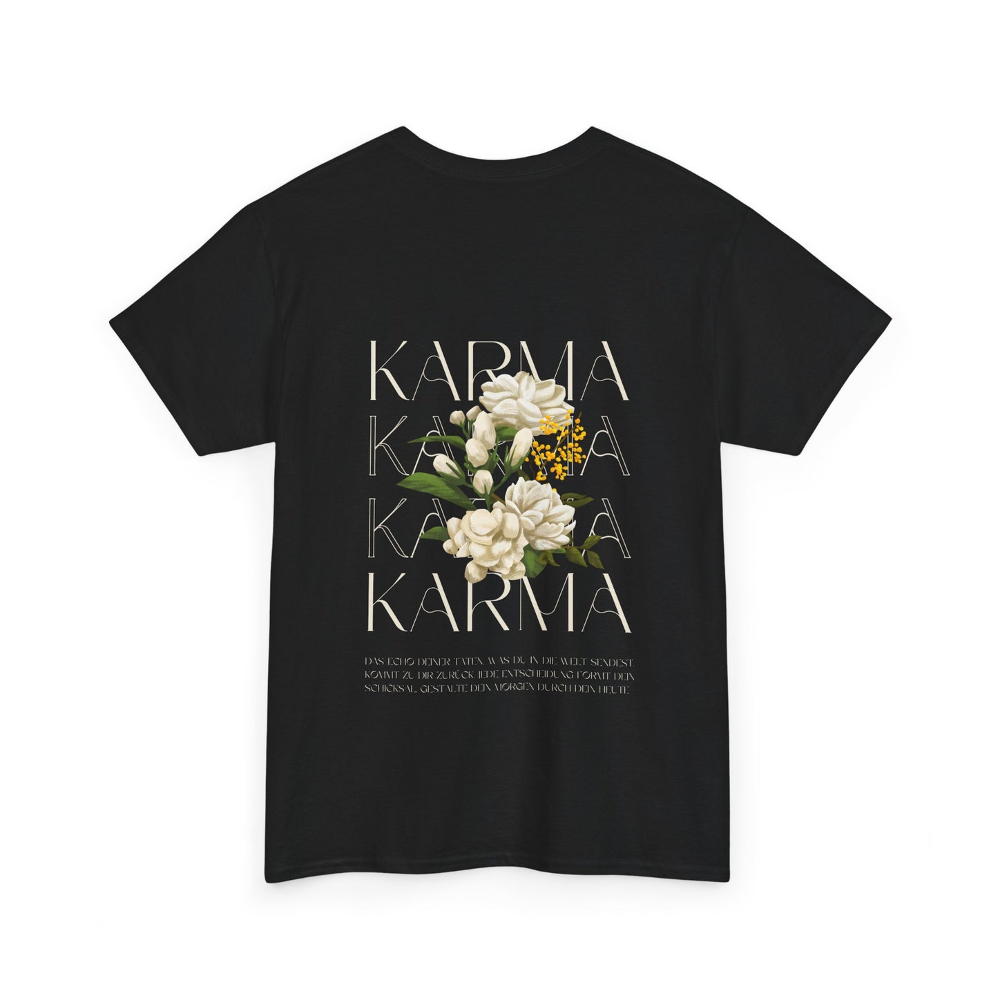 T-Shirt mit Karma und Blumen Design WTHINGS - T-Shirt mit Karma und Blumen Design
