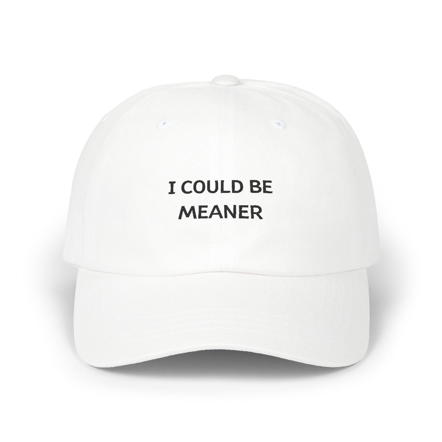 I could be meaner Cap Freche & coole Baseballmütze für alle mit einem scharfen Humor 100% Baumwolle, verstellbar, bequem WTHINGS - I could be meaner Cap Freche & coole Baseballmütze für alle mit einem scharfen Humor 100% Baumwolle, verstellbar, bequem