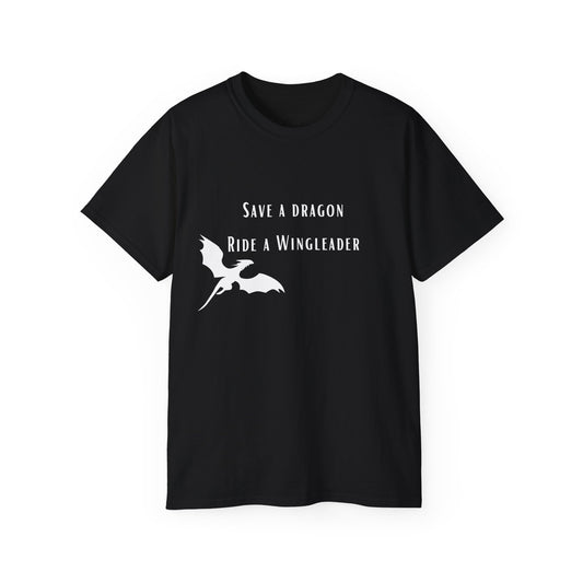 Save a Dragon Ride a Wingleader T-Shirt |  Xaden Riorson | Fourth Wing, Iron Flame, Onyx Storm Fans | Romantasy Tee | Book Boyfriend