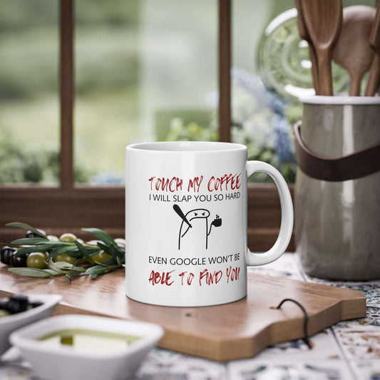 WTHINGS - Funny Coffee Mug  "Touch My Coffee, I Will Slap You" | Sarcastic Work Mug | Coffee Lover Gift