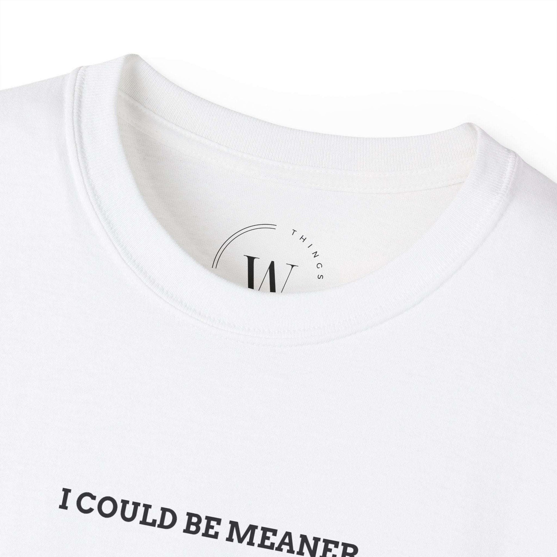 I Could Be Meaner Unisex T-Shirt | Funny Sarcastic Shirt | Sassy Attitude Tee | Bold Statement Graphic Tee