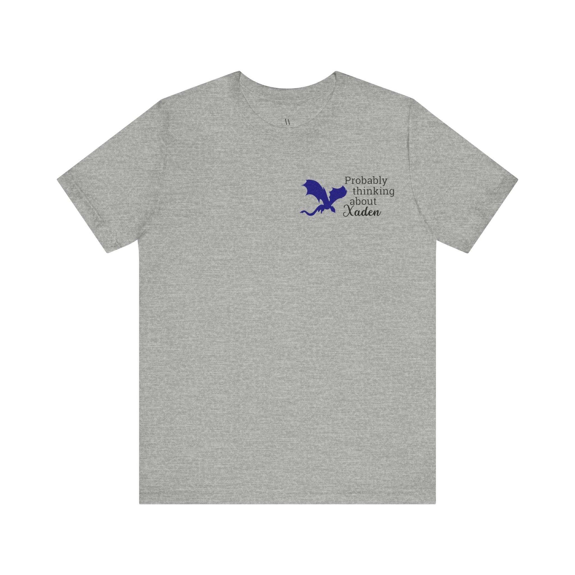 Probably Thinking About Xaden Funny Fantasy Romance T-Shirt | Romantasy Book Boyfriend Merch | Dragon Rider Fan Shirt