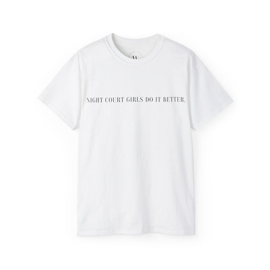 WTHINGS - T-Shirt mit Spruch "Night Court Girls Do It Better"