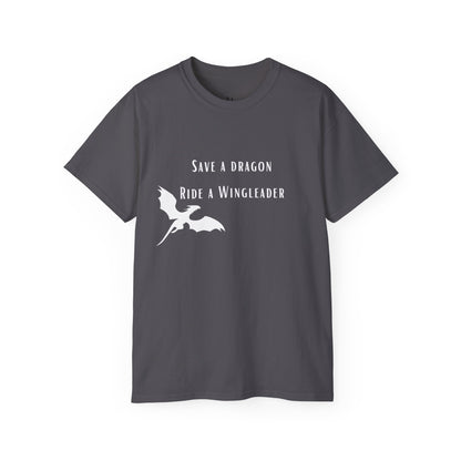 Save a Dragon Ride a Wingleader T-Shirt |  Xaden Riorson | Fourth Wing, Iron Flame, Onyx Storm Fans | Romantasy Tee | Book Boyfriend