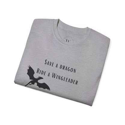 Save a Dragon Ride a Wingleader T-Shirt |  Xaden Riorson | Fourth Wing, Iron Flame, Onyx Storm Fans | Romantasy Tee | Book Boyfriend