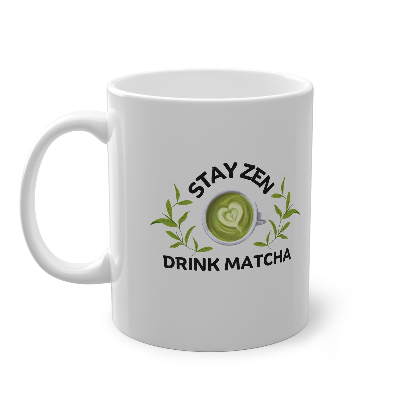 WTHINGS - Stay Zen Drink Matcha Mug Matcha Lover Gift, Japanese Tea Cup, Aesthetic Coffee Mug, Mindfulness Gift