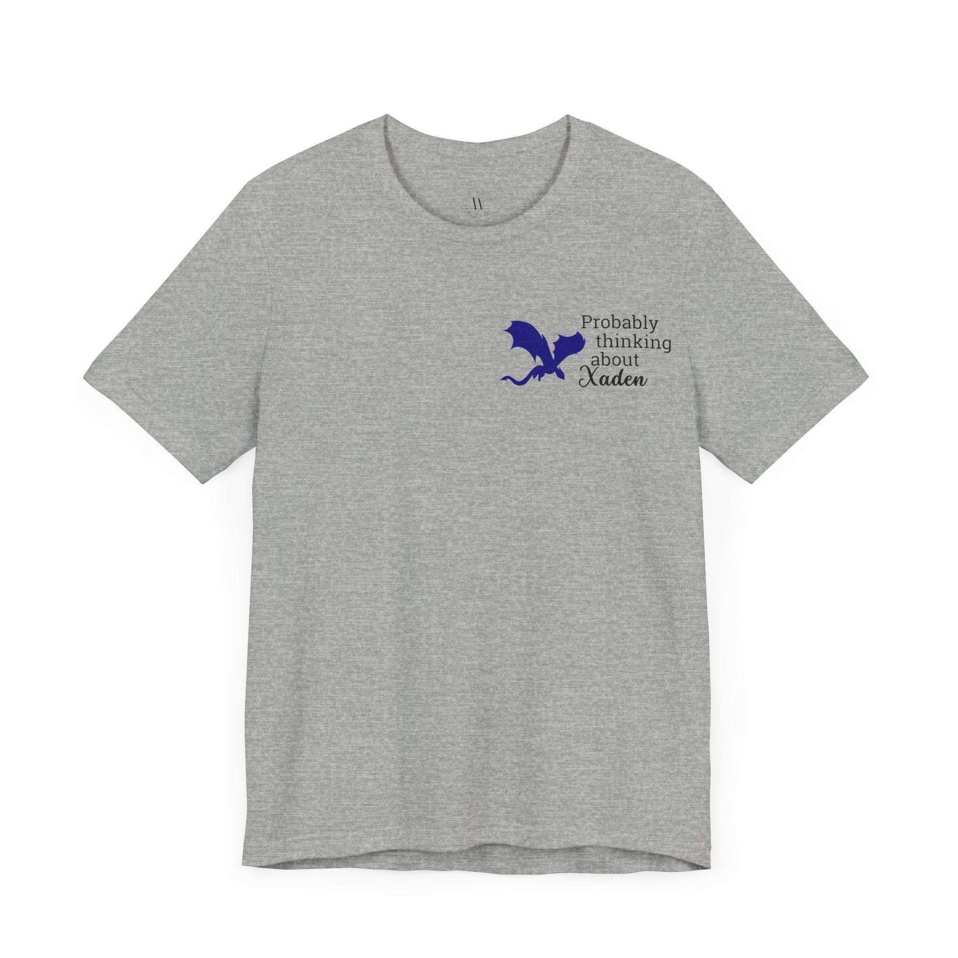 Probably Thinking About Xaden Funny Fantasy Romance T-Shirt | Romantasy Book Boyfriend Merch | Dragon Rider Fan Shirt