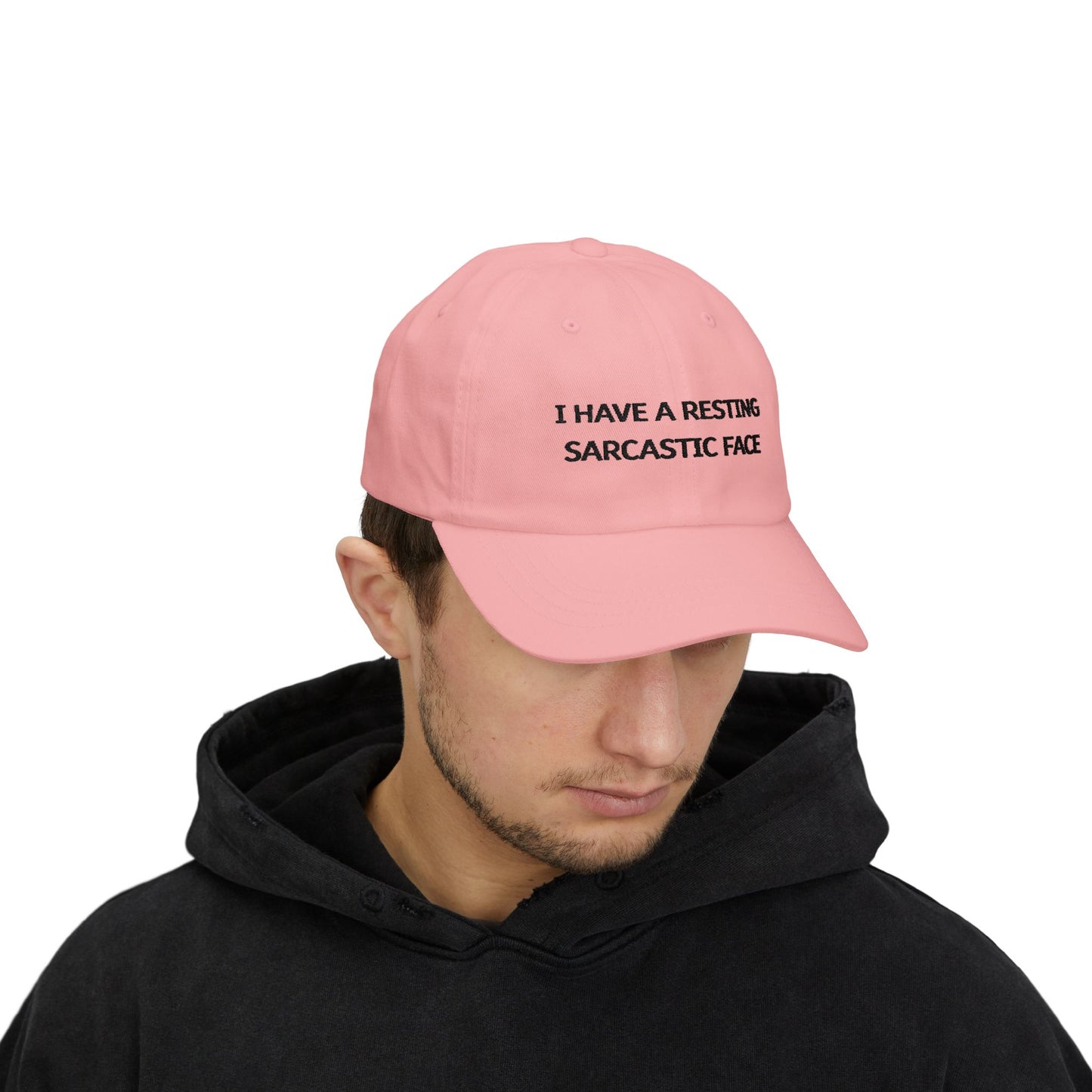 WTHINGS - I have a resting sarcastic face Cap - Witzige und stylische Baseballmütze für alle Sarkasmus-Fans - Baumwolle, verstellbar, bequem