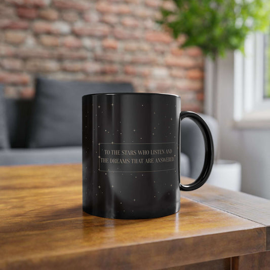 WTHINGS - Velaris Night Court Tasse To the Stars Who Listen | ACOTAR Fantasy Kaffeetasse | Geschenk für Buchliebhaber | Velaris Stadt Design
