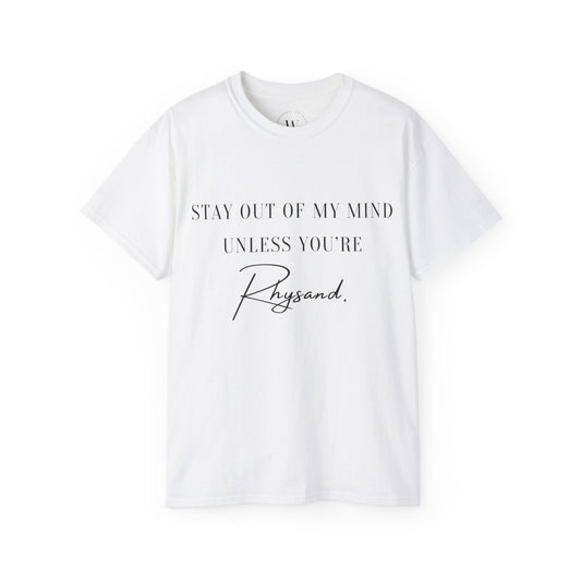 WTHINGS - Bleib aus meinem Kopf, es sei denn, du bist Rhysand | Buchliebhaber Fantasy T-Shirt | ACOTAR Romantasy Shirt | Book Boyfriend Tee | Velaris Lover Shirt