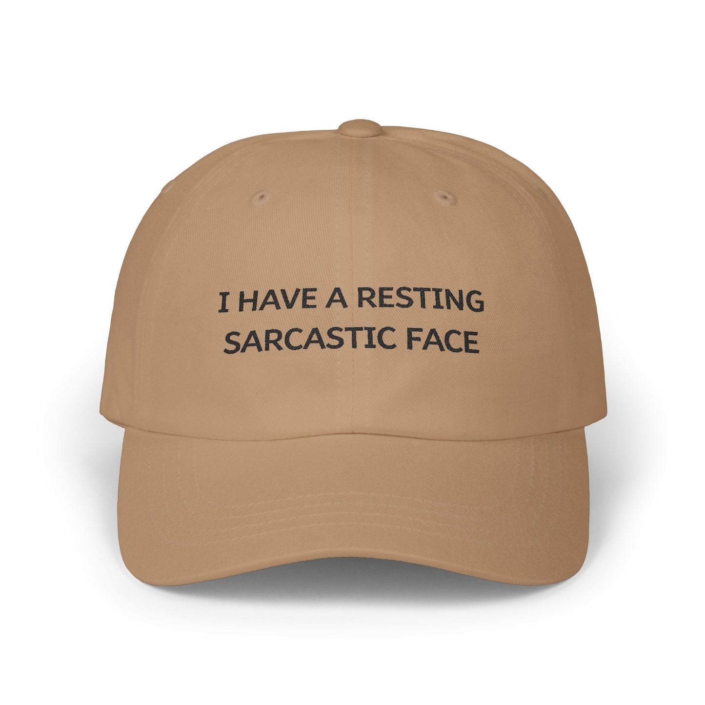WTHINGS - I have a resting sarcastic face Cap - Witzige und stylische Baseballmütze für alle Sarkasmus-Fans - Baumwolle, verstellbar, bequem
