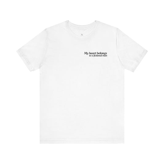 WTHINGS - My Heart Belongs to a Fictional Man Funny Book Lover T-Shirt | Romance & Fantasy Bookish Tee | Book Boyfriend Aesthetic