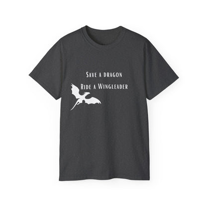 Save a Dragon Ride a Wingleader T-Shirt |  Xaden Riorson | Fourth Wing, Iron Flame, Onyx Storm Fans | Romantasy Tee | Book Boyfriend