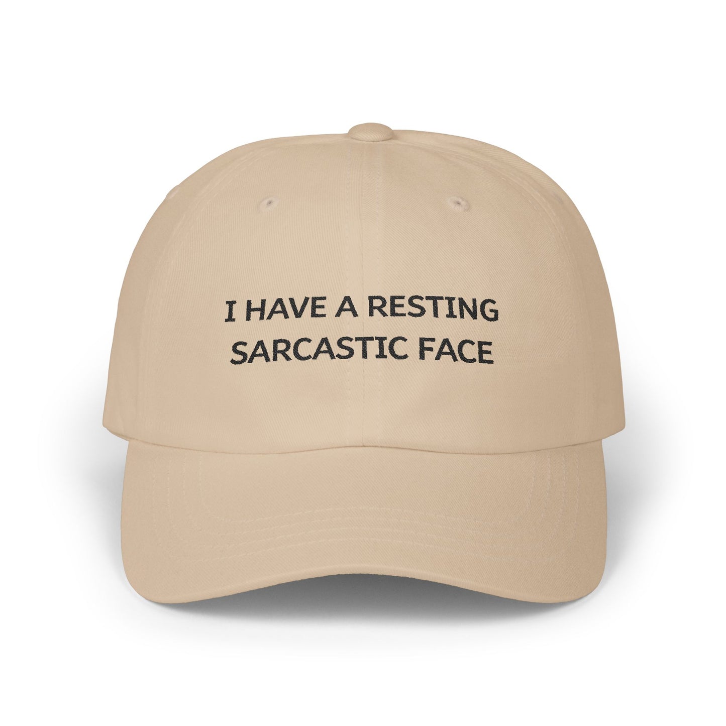 WTHINGS - I have a resting sarcastic face Cap - Witzige und stylische Baseballmütze für alle Sarkasmus-Fans - Baumwolle, verstellbar, bequem
