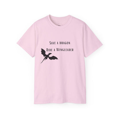 Save a Dragon Ride a Wingleader T-Shirt |  Xaden Riorson | Fourth Wing, Iron Flame, Onyx Storm Fans | Romantasy Tee | Book Boyfriend
