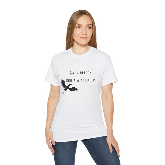 WTHINGS - Save a Dragon Ride a Wingleader T-Shirt |  Xaden Riorson | Fourth Wing, Iron Flame, Onyx Storm Fans | Romantasy Tee | Book Boyfriend