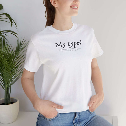 WTHINGS - T-Shirt "My type?" für Buchliebhaber