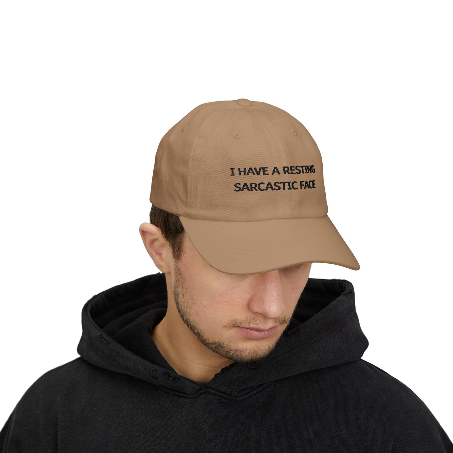 WTHINGS - I have a resting sarcastic face Cap - Witzige und stylische Baseballmütze für alle Sarkasmus-Fans - Baumwolle, verstellbar, bequem