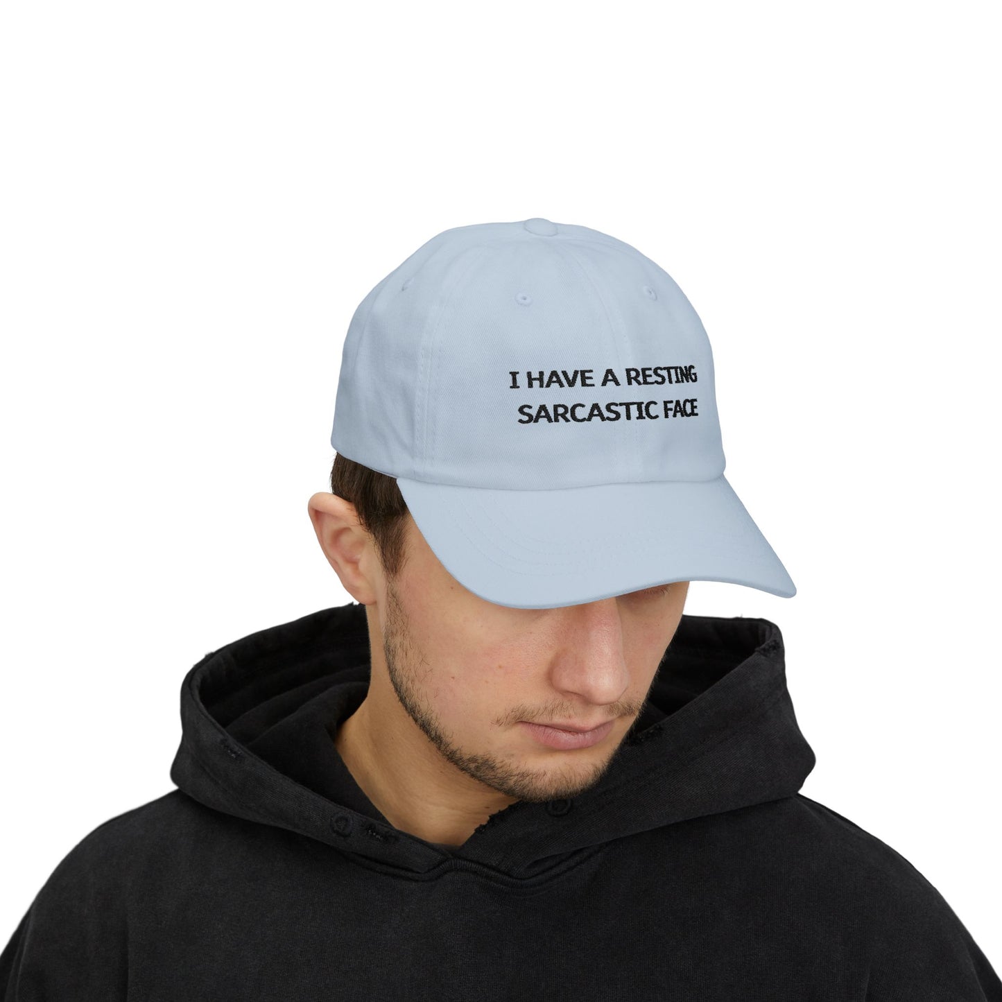 WTHINGS - I have a resting sarcastic face Cap - Witzige und stylische Baseballmütze für alle Sarkasmus-Fans - Baumwolle, verstellbar, bequem