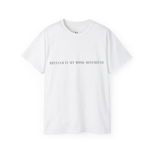 WTHINGS - Rhysand Is My Book-Boyfriend Unisex Ultra Cotton Tee, Book Lover Gift, Fantasy Fan Apparel, Cute Reading T-Shirt, Literary Quote Shirt